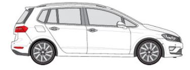 Volkswagen Golf Sportsvan (con railing) 2014-2020