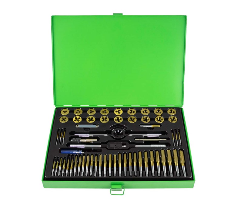 JBM-50792 Estuche JBM de 58 piezas de machos y hembras recubiertas de titanio