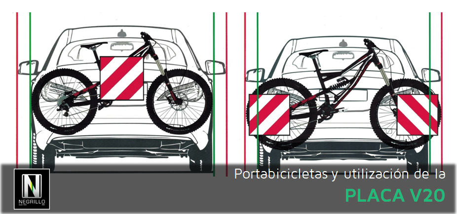La Placa V20 cuando llevas una Bici en el portabicicleta en la parte  posterior de tu Carro, Coche o automotor, By Bici-Cartagena De Indias
