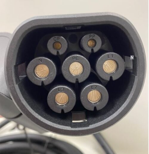conector de cable de carga para coche eléctrico trifásico