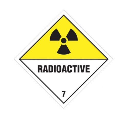 Pegatina materia radiactiva