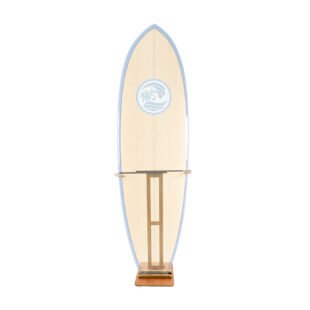soporte de madera para suelo para tablas de surf con tabla de surf