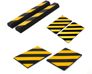 juego de protectores de garaje de color amarillo y negro
