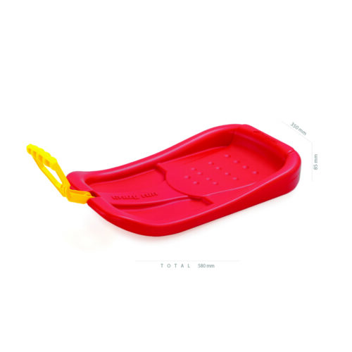 medidas de trineo tipo pala en color rojo con tirador amarillo