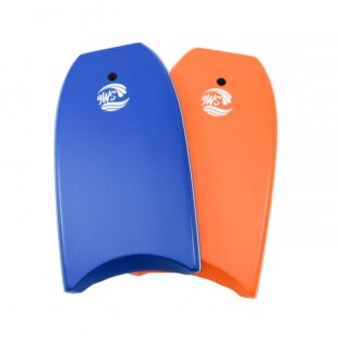 bodyboard con cinta y color naranja y color azul