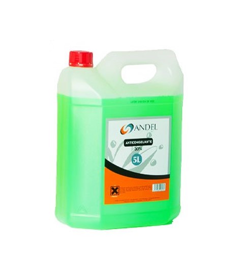 anticongelante-andel30-verde Garrafa de 5 litros de anticongelante refrigerante verde marca Andel