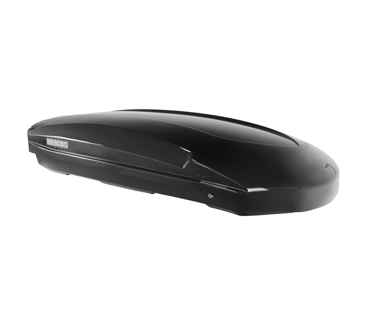 Cofre-Menabo-Satellite-550-duo-black-5 Vista diagonal de cofre de techo Menabo Satellite 550 DUO Black