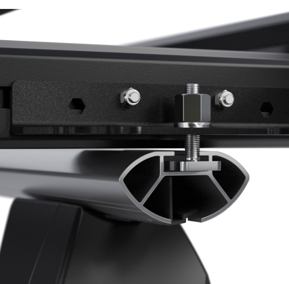 Modulo-portaequipajes-Menabo-Sequoia-XL-3 Detalle de fijación con T-System de la baca universal Menabo Sequoia
