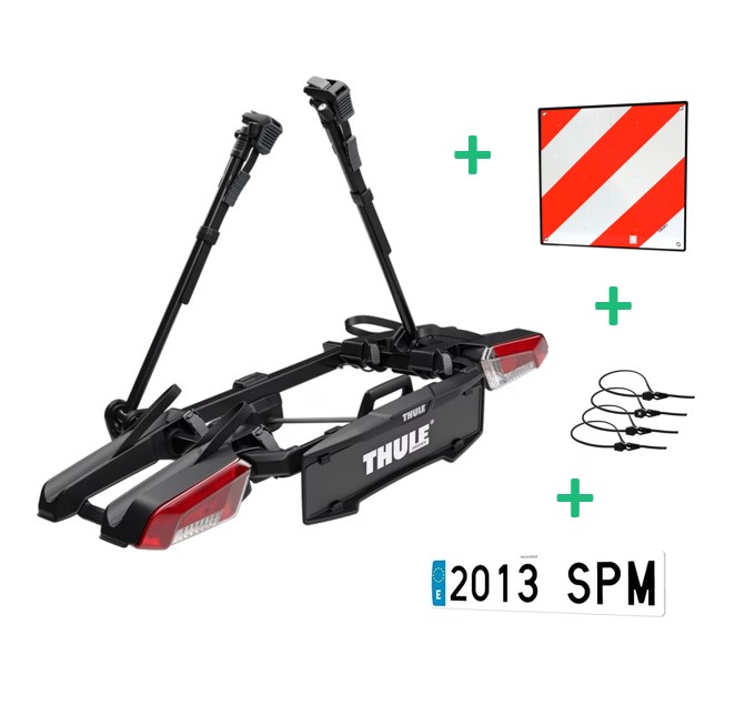Portabicis-bola-Thule-Outpace-2-bicis-pack-accesorios-ok Portabicis de bola Thule Outpace 2 con regalo de placa V20, tensores y placa matrícula