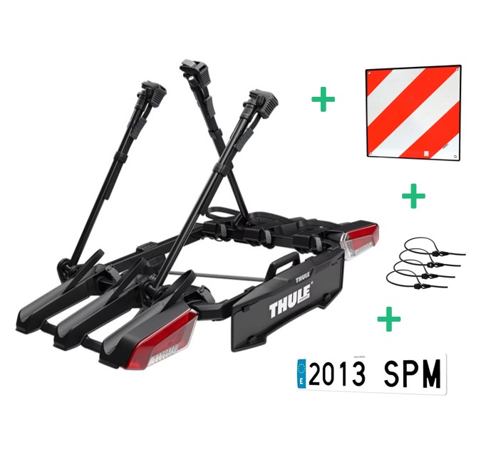 Portabicis-de-bola-Thule-Outpace-3-bicis-regalo-accesorios Portabicis de bola thule Outpace 3 bicis con regalo de placa V20 con tensores y placa de matrícula