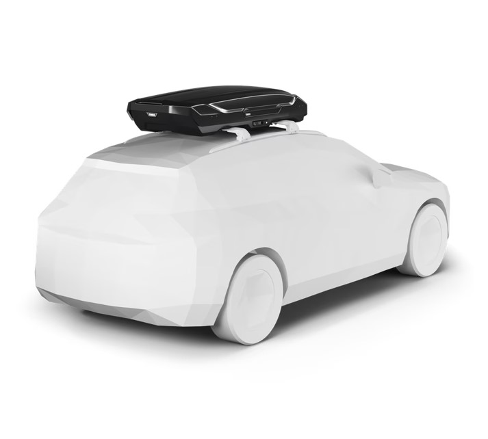 cofre-techo-Thule-Motion-3-L-Low-3 Vista trasera de Cofre de techo Thule Motion 3 L Low instalado en coche