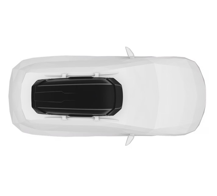 cofre-techo-Thule-Motion-3-L-Low-4 Vista desde arriba de Cofre de techo Thule Motion 3 L Low instalado en coche