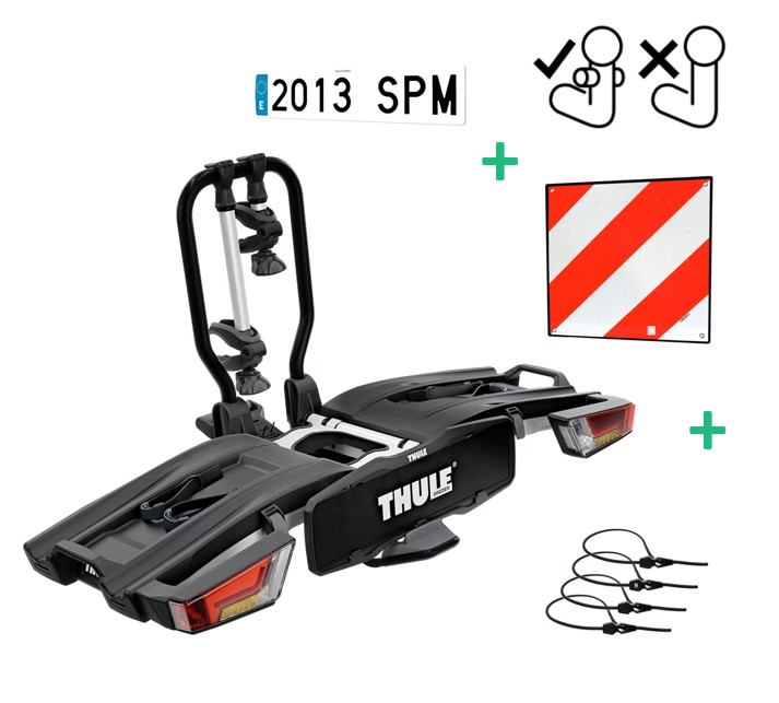 portabicis-bola-Thule-Easyfold-XT-F-2-bicis Portabicis de bola Thule Easyfold X F 2 bicis con regalo de matrícula, placa V20 y tensores