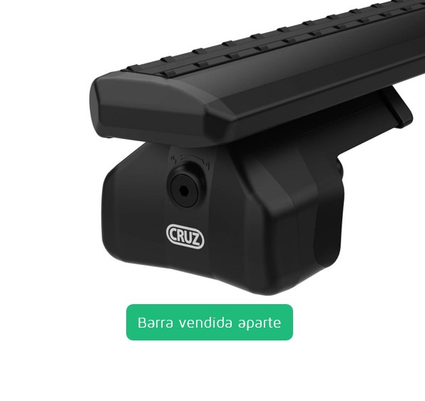 Cruz-Fix-Feet-Raised-Rail-3 Detalle de barra de techo Cruz Airo R3 negra con pie Cruz Fix Feet raised rail